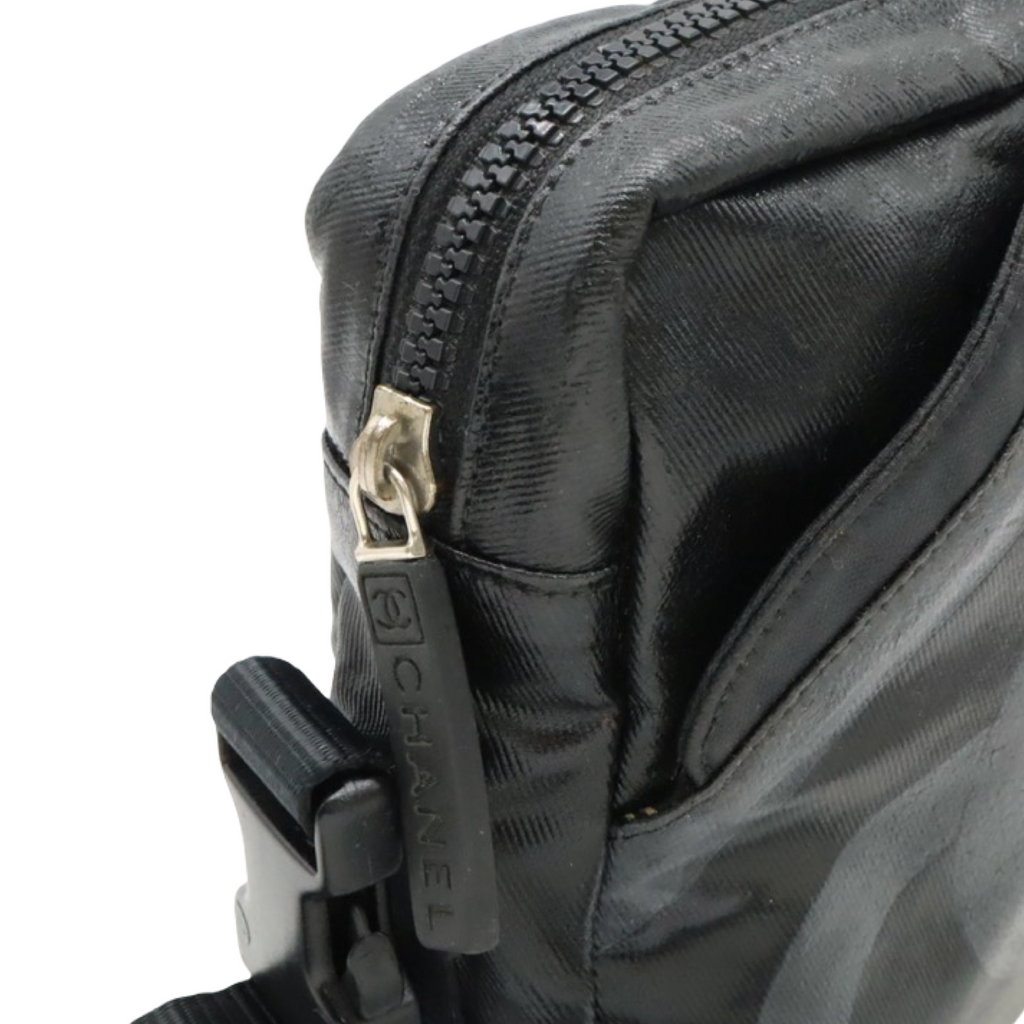 CHANEL Sport Line Black Coated Canvas Crossbody Bag/ Authentic Previously Owned