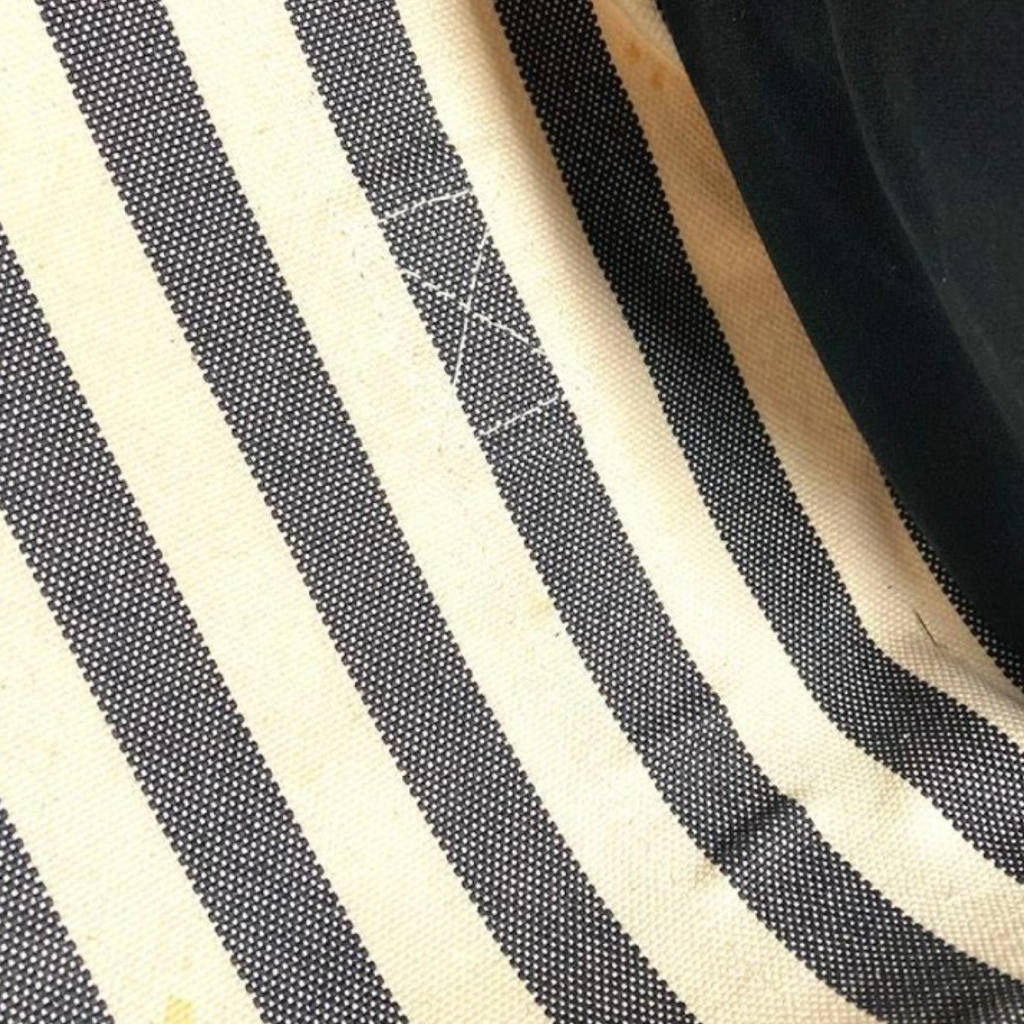 Hermès Cannes PM Border Cotton Canvas Tote Black White Previously Owned  Authentic
