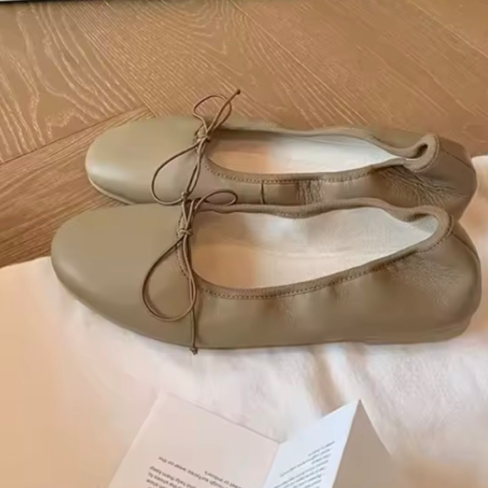 French-Inspired Genuine Leather Ballet Flats – Soft Round Toe Slip-On Shoes