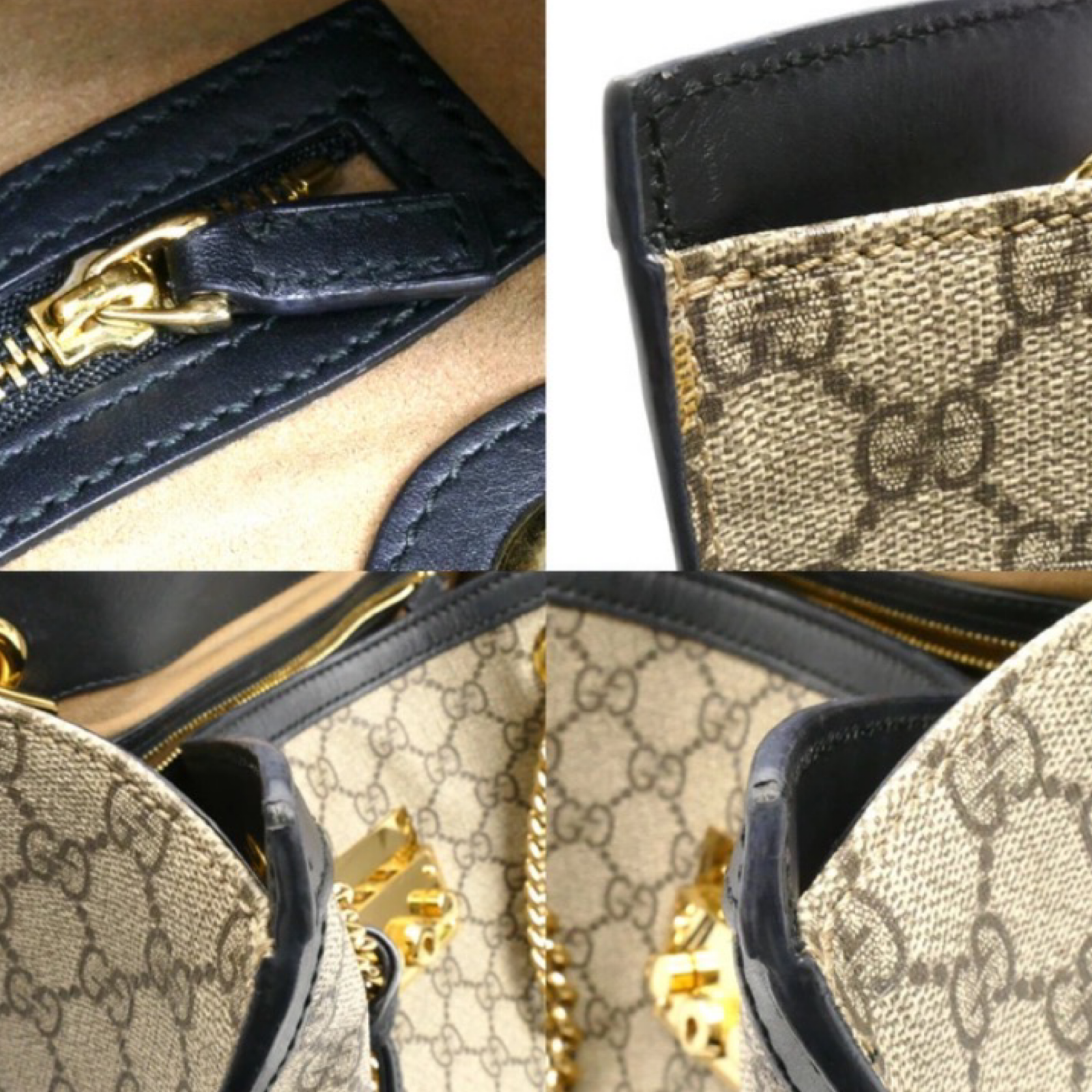 GUCCI Padlock GG Supreme Medium Shoulder Bag Previously Owned Authentic