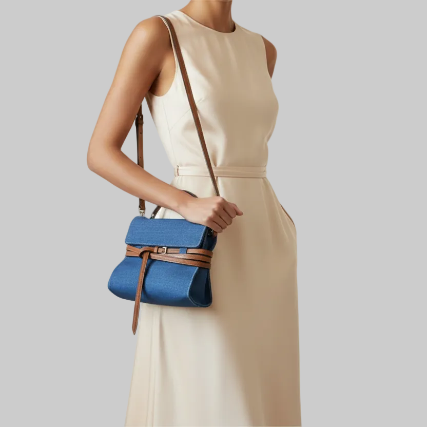 Small Denim Crossbody Handle Bag