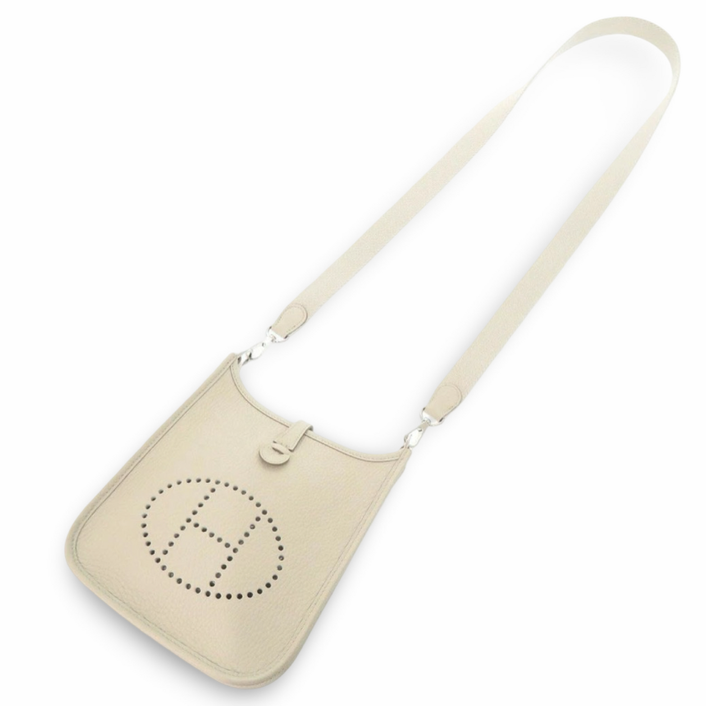 Hermès Evelyne TPM Taurillon Clemence Beton Silver Hardware 2025 – Pe-Owned- Like New Condition | L’LUXE Authentic’s