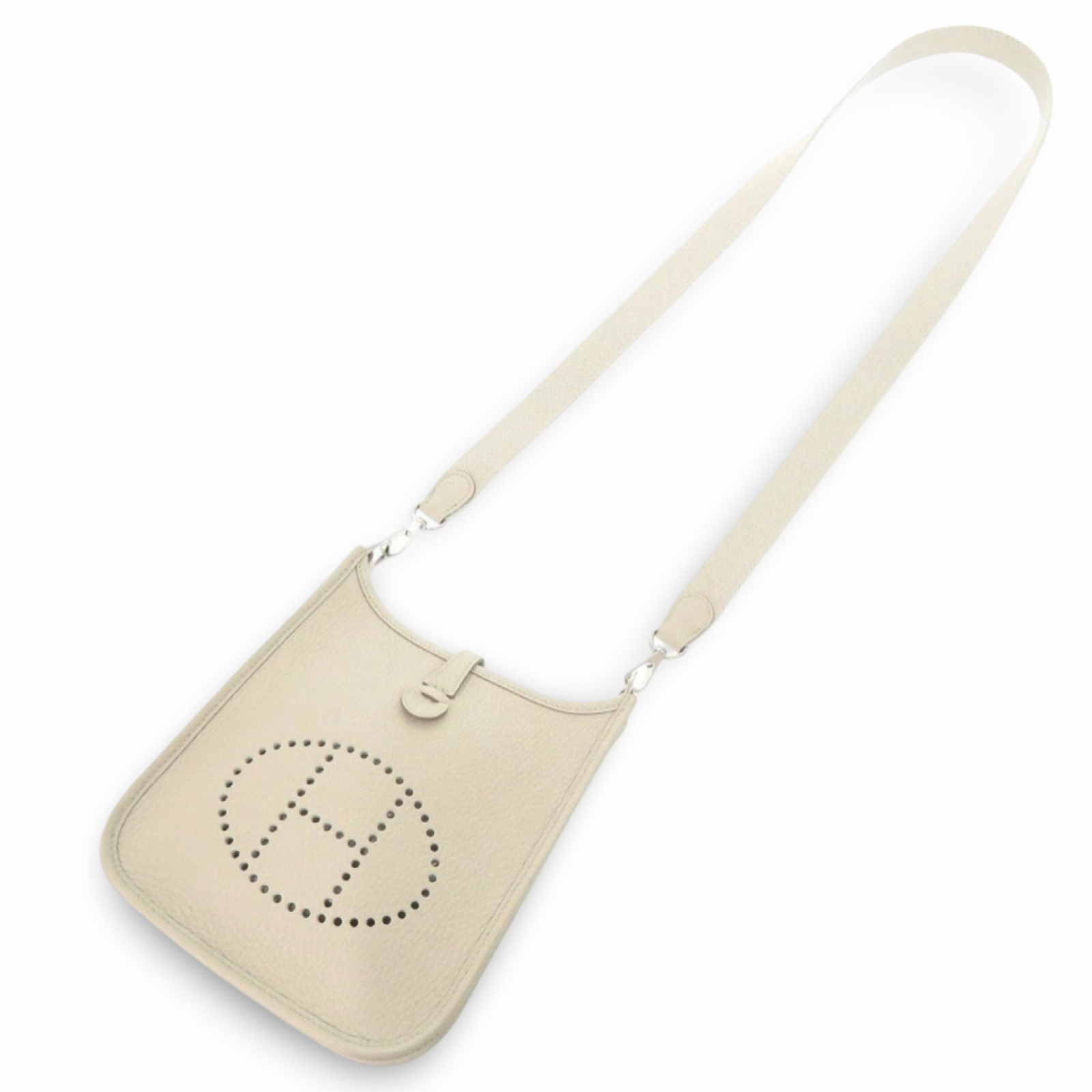 Hermès Evelyne TPM Taurillon Clemence Beton Silver Hardware 2025 Previously Owned Like New Authentic