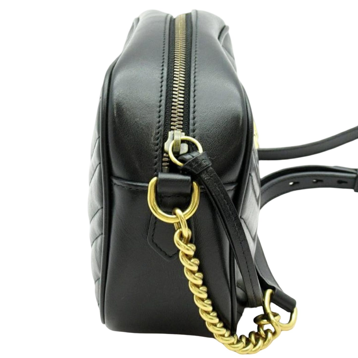 Gucci GG Marmont Small Camera Bag  Matelassé Leather Black – Previously Owned Good Condition | L’LUXE Authentic’s