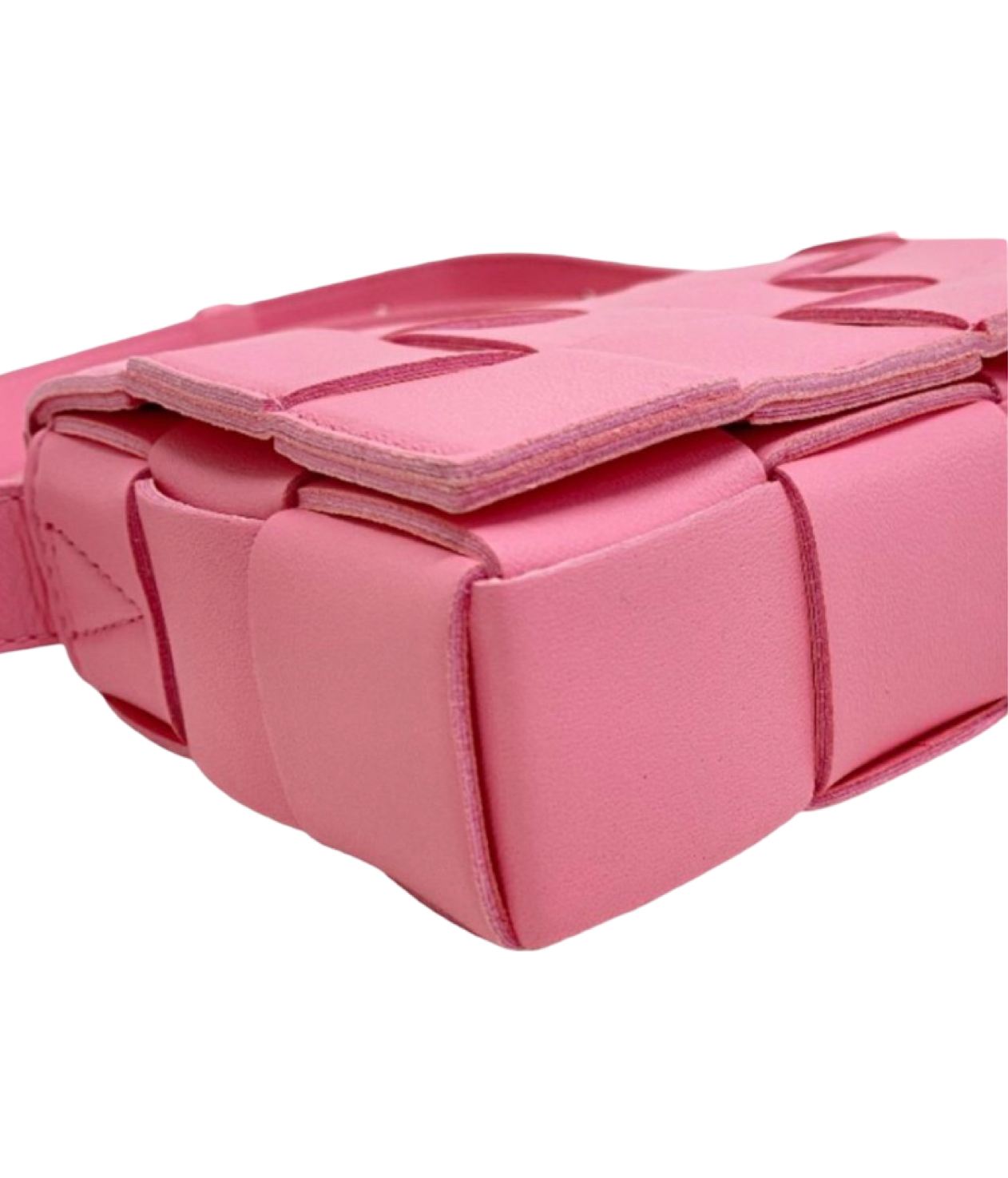 Bottega Veneta Cassette Leather Crossbody Shoulder Bag Pink | Previously Owned Authentic