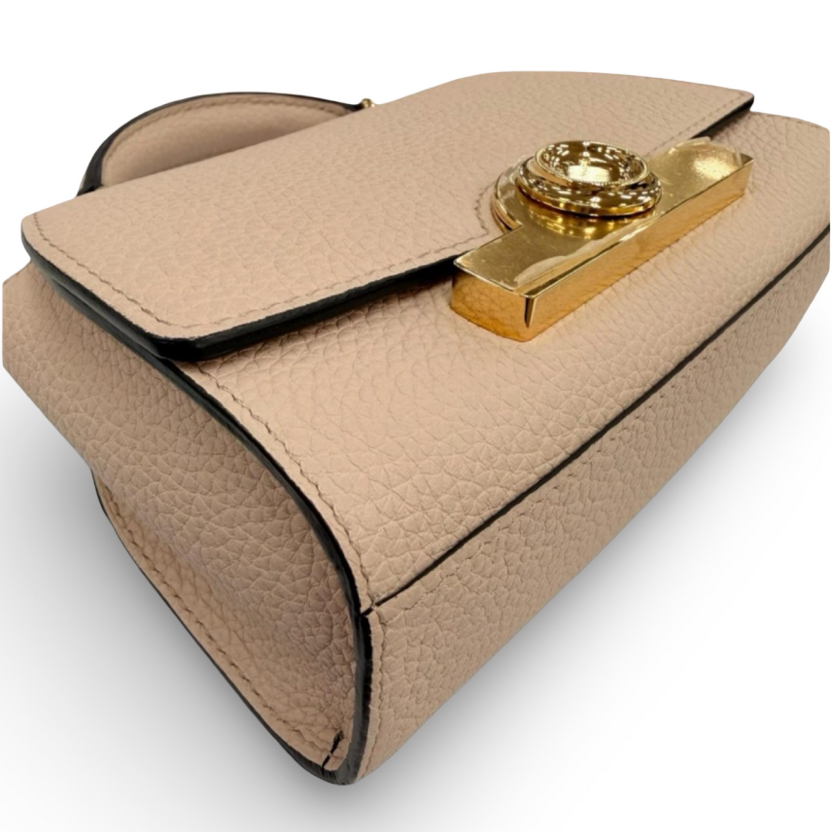 Moynat Réjane Nano Pink Beige Leather 2-Way Mini Handbag Authentic Previously Owned