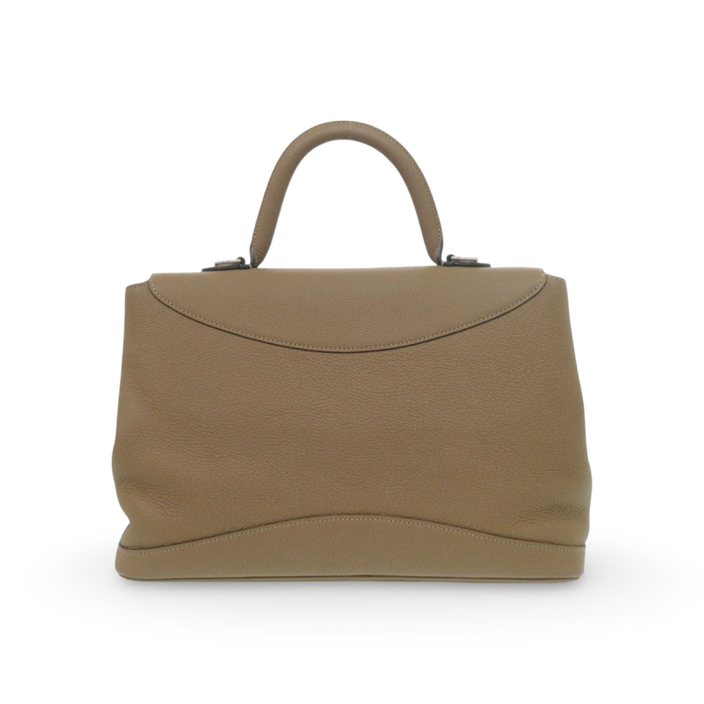 Moynat Gabrielle Taupe Grained Leather 2-Way Handbag – Previously Owned