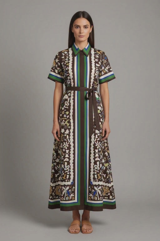 Morocco Print Midi Dress