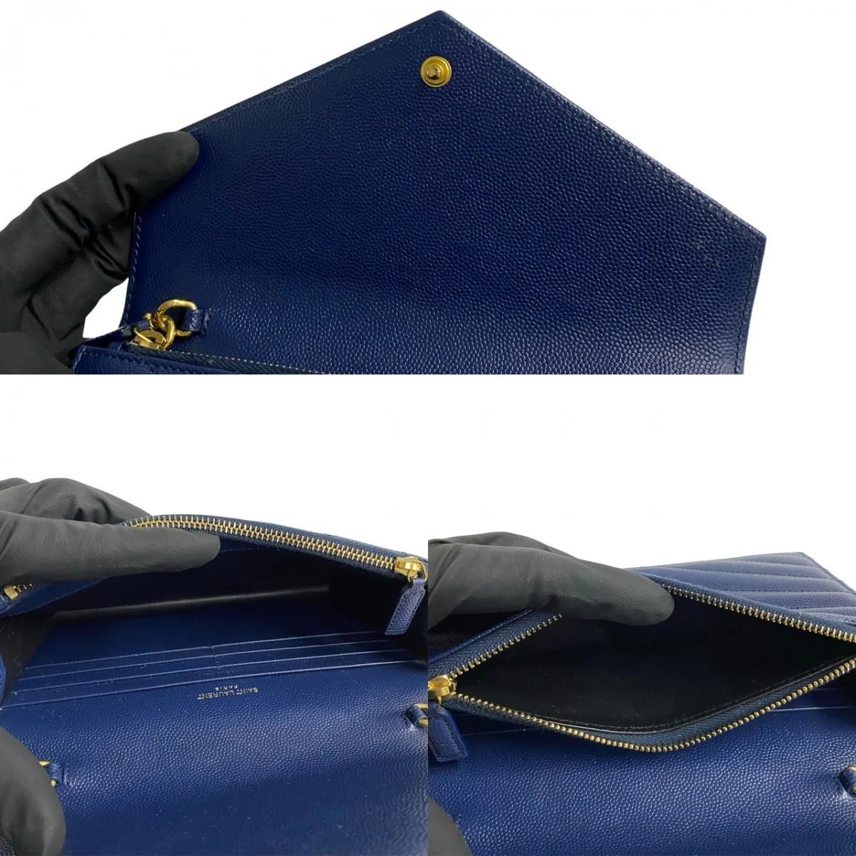 SAINT LAURENT – Envelope Wallet Bag – YSL Logo Metal – Designed by Anthony Vaccarello – 2019 – 100% Authentic Pre - Owned Item No.: 250116pgh89 - 7 - LLUXE.CA