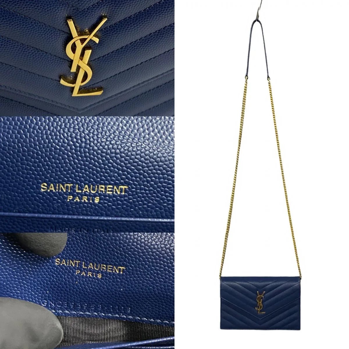 SAINT LAURENT – Envelope Wallet Bag – YSL Logo Metal – Designed by Anthony Vaccarello – 2019 – 100% Authentic Pre - Owned Item No.: 250116pgh89 - 7 - LLUXE.CA