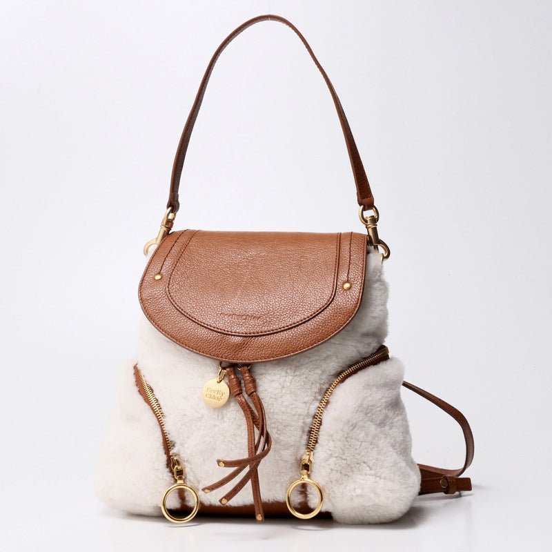 SEE BY CHLOÉ – Olga Mouton & Leather Backpack – Item No. RA1458 – Gabriela Hearst – 2021 – 100% Authentic Pre - Owned - LLUXE.CA