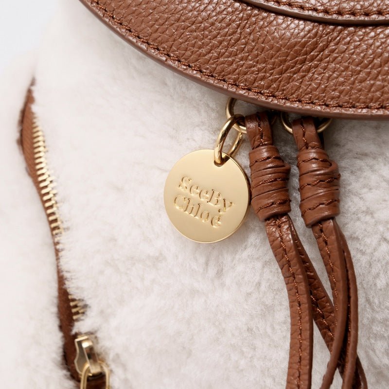 SEE BY CHLOÉ – Olga Mouton & Leather Backpack – Item No. RA1458 – Gabriela Hearst – 2021 – 100% Authentic Pre - Owned - LLUXE.CA