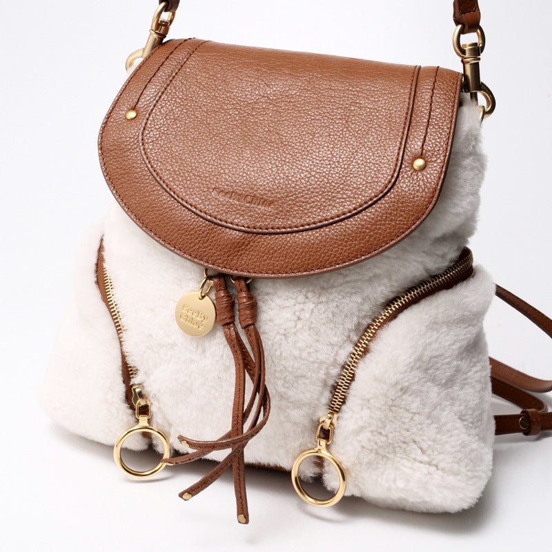 SEE BY CHLOÉ – Olga Mouton & Leather Backpack – Item No. RA1458 – Gabriela Hearst – 2021 – 100% Authentic Pre - Owned - LLUXE.CA