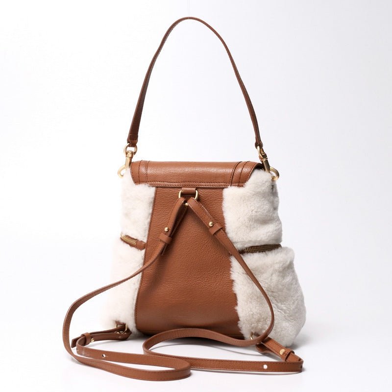 SEE BY CHLOÉ – Olga Mouton & Leather Backpack – Item No. RA1458 – Gabriela Hearst – 2021 – 100% Authentic Pre - Owned - LLUXE.CA